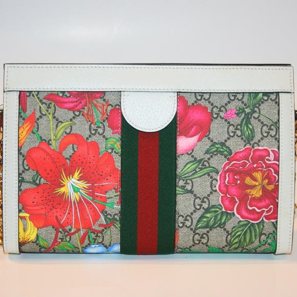 Gucci GG Supreme Marmont Web Flora Ophidia Shoulder Bag - Picture 3 of 8